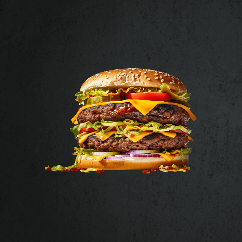 Hamburguesa De Doble  : RJ Tandoori Grill - Doner - Kebab - Pizza - Burger - Take Away